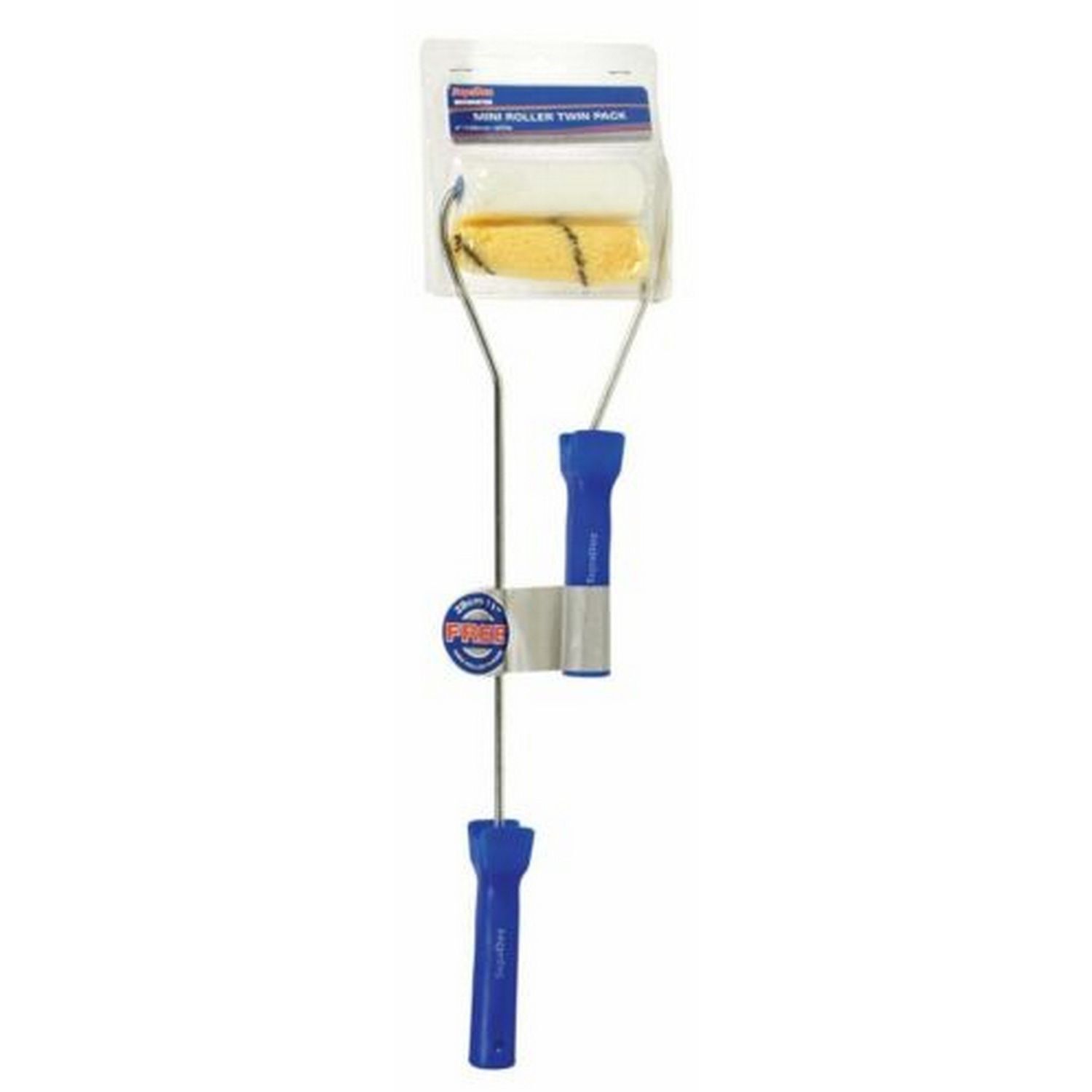 Supadec Mini Paint Roller Set (Pack Of 2) - Blue/Silver