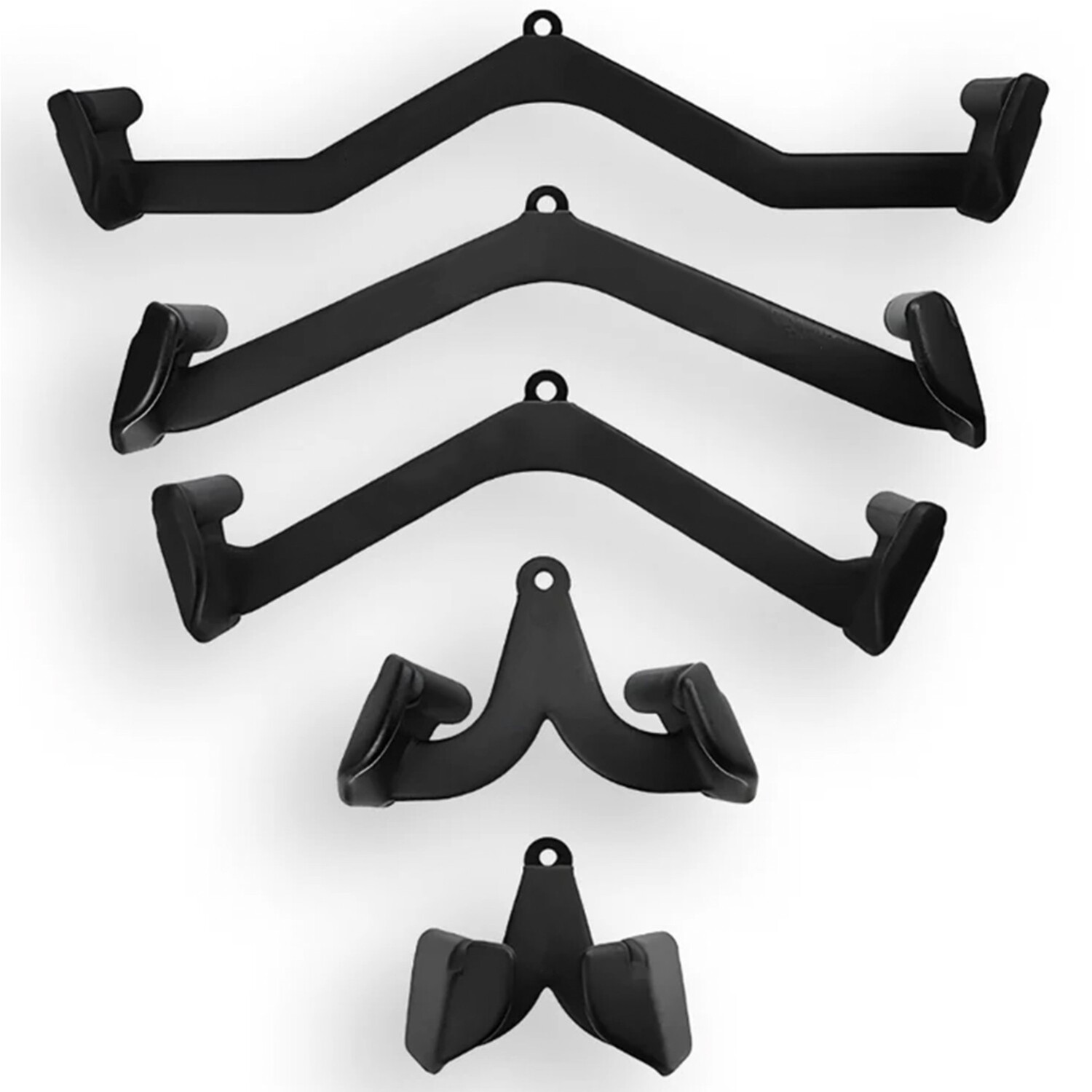 Modern Fitness L Lat Pulldown Cable Attachment Set - Black