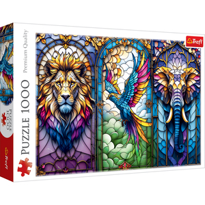 Stained Glass Animals 1000 Piece Jigsaw Puzzle