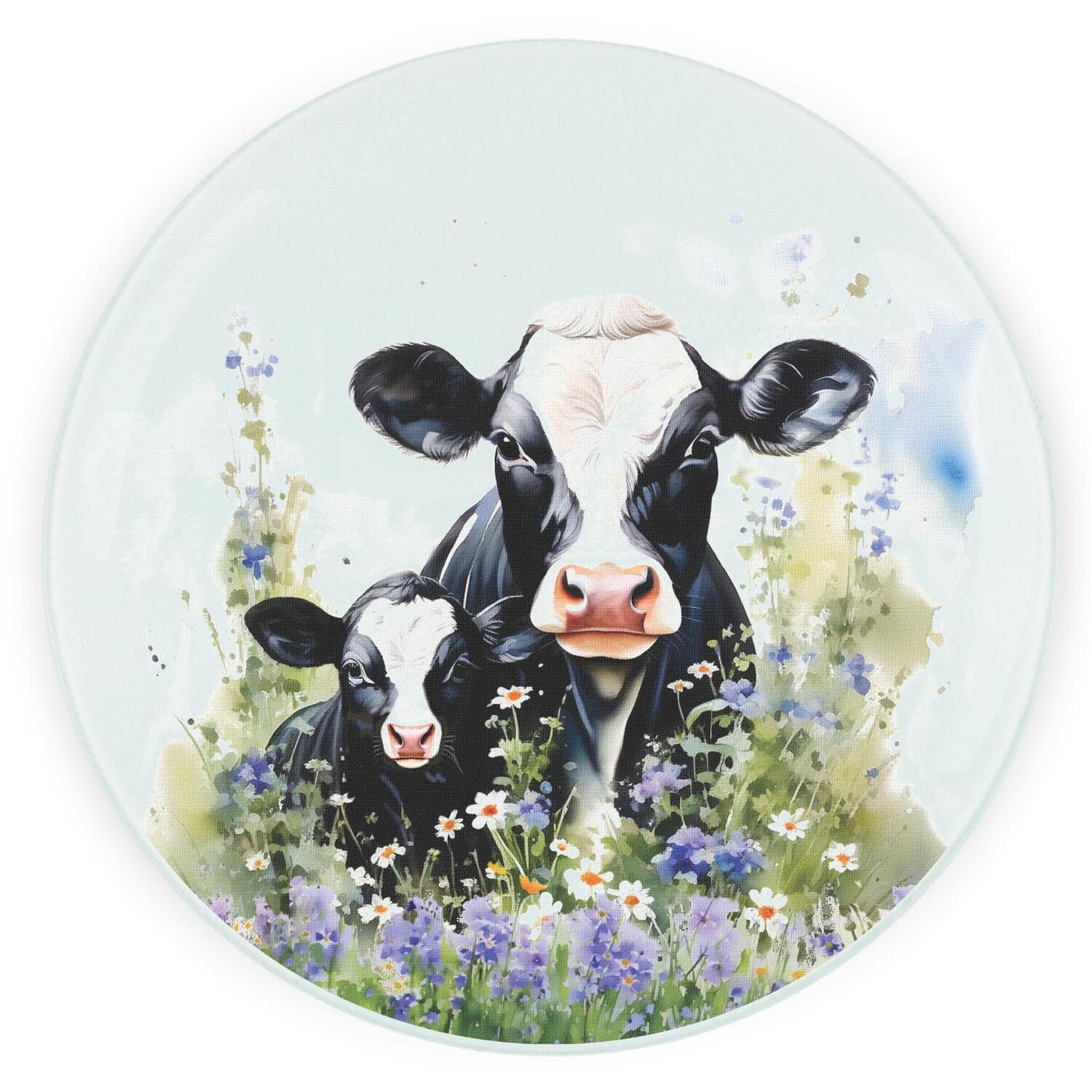 Image of Friesian Cow & Calf Round Worktop&hellip;