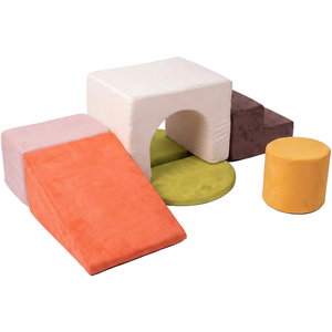 Soft Play Set 7pcs Foam Blocks Suede Kids Climbing Toys Non-Slip