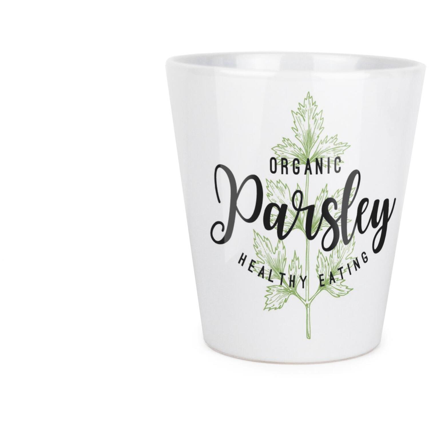 Purely Home Parsley Herb Plant Pot - Cooking Ingredients Green Herbs Small Ceramic Indoor Plant Pot with Drainage Hole - Homeware Gift 9cm Diameter Flower Pot - Image 3
