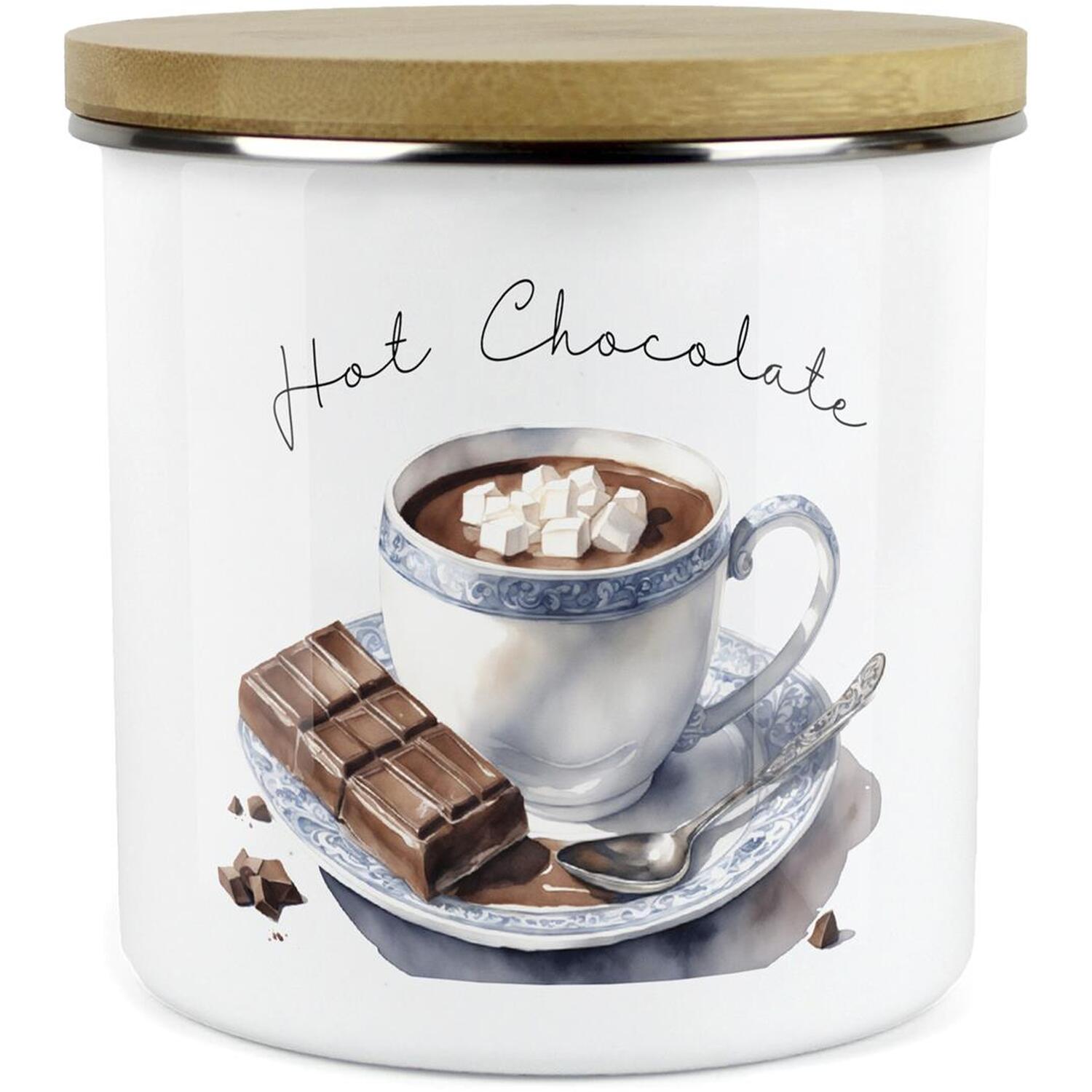 Purely Home Hot Chocolate Large Kitchen Storage Canister - White
