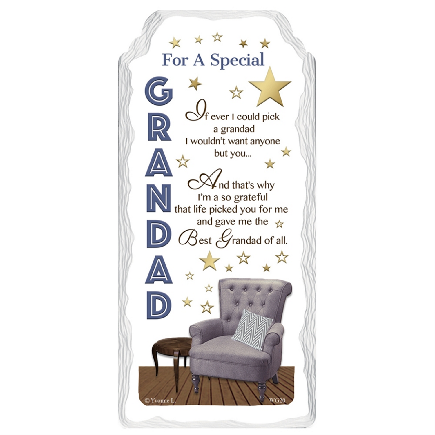 For a Special Grandad Sentimental Handcrafted Ceramic Plaque - Multi