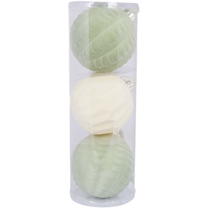 Pack of 3 XL Sage and Cream Baubles