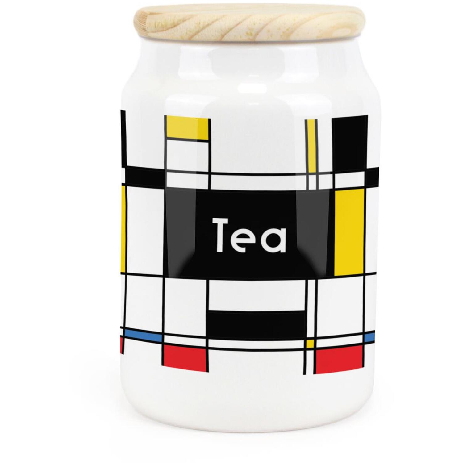 Ceramic Tapered Art Deco Canister - Retro Tea Storage Container - Image 2
