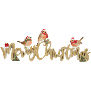 Merry Christmas Robin-Themed Ornament