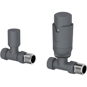 Straight Thermostatic Radiator Valve and Lockshield Set-PWTRV005