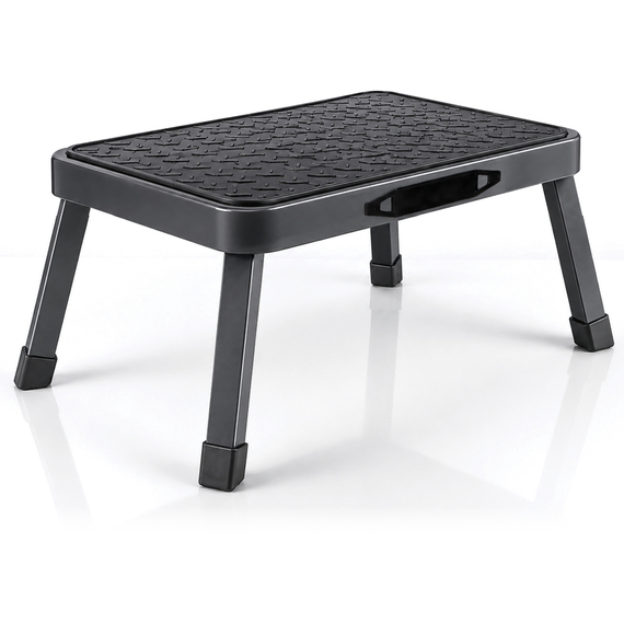 Folding Step Stool Premium Heavy-Duty Steel Grey