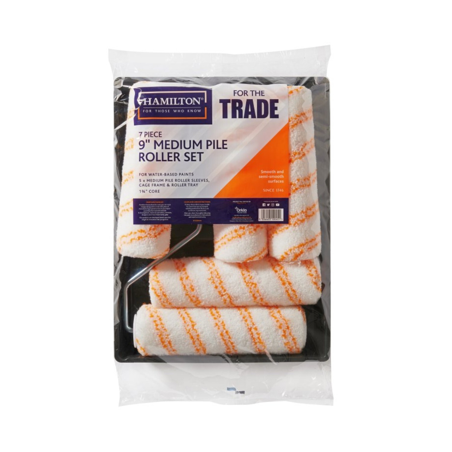 Hamilton For The Trade Medium Pile Roller Set - White And Orange