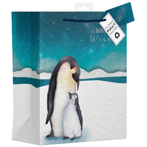 Pack of 12 Winter Penguin Desing Large Christmas Gift Bags
