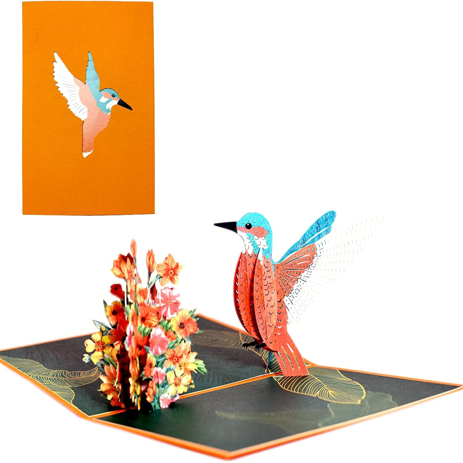 Brightfeel Hummingbird Harmony Pop Up Greeting Card - White