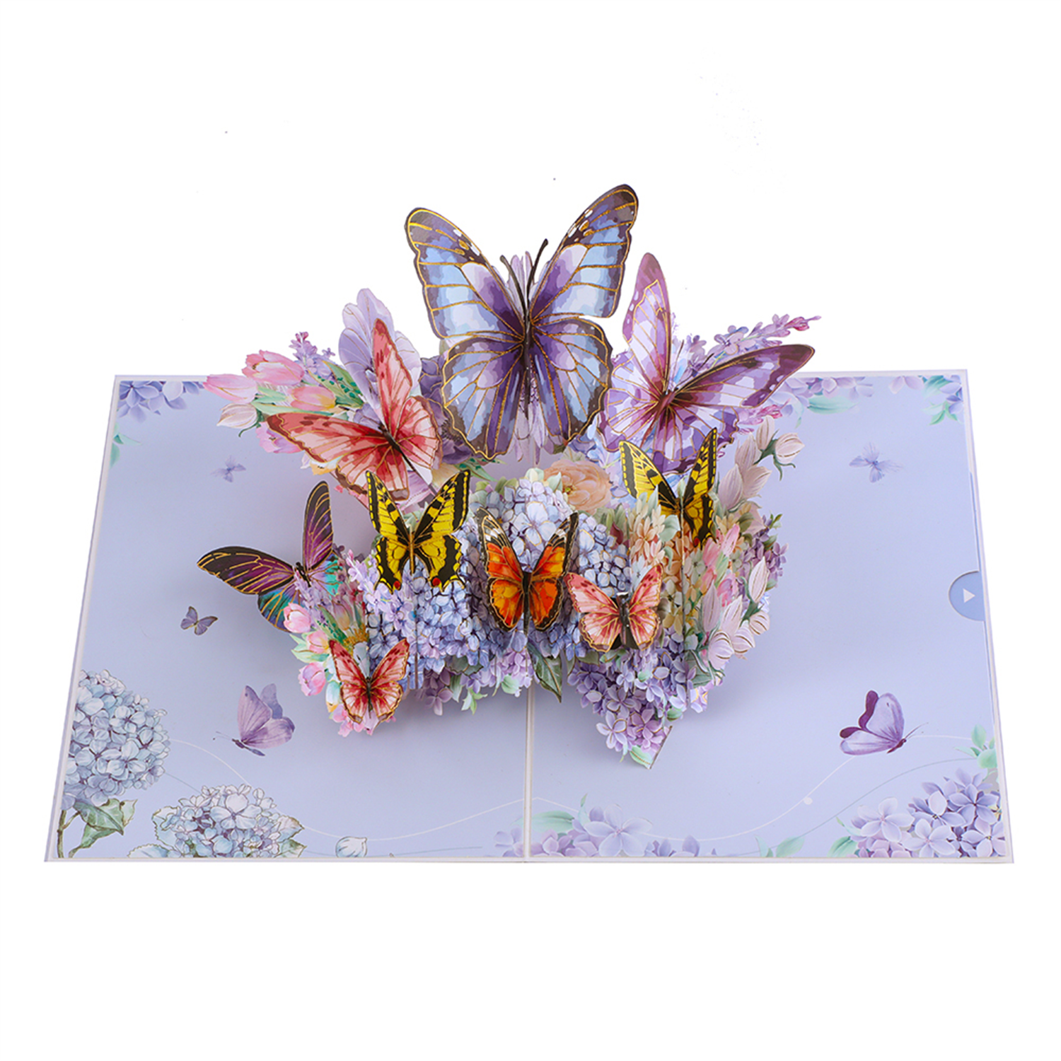 Brightfeel Blue And Purple Butterfly 3D Pop Up Greeting Card - White
