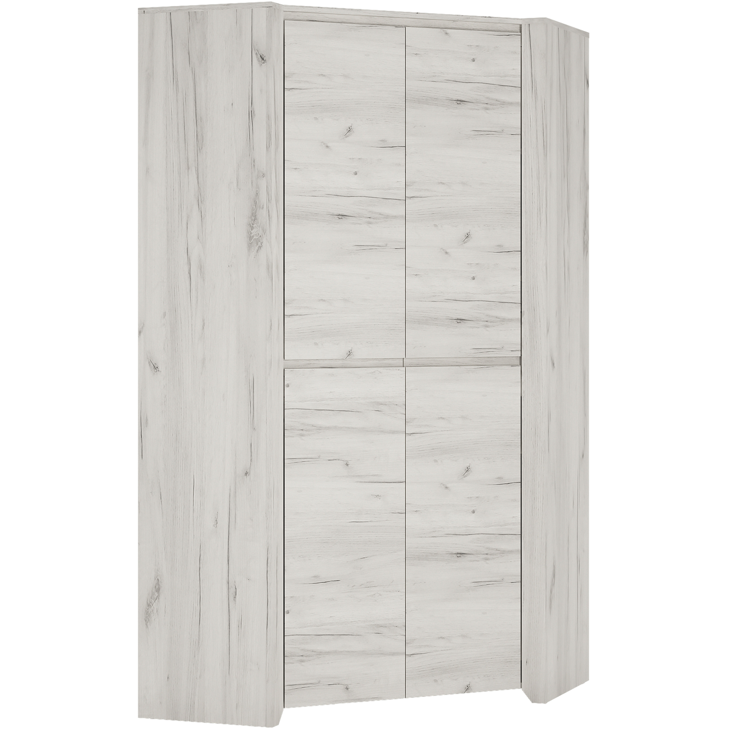 Furniture To Go White Angel Corner Fitted Wardrobe In Craft Oak - Malemine - 1 - Image 3
