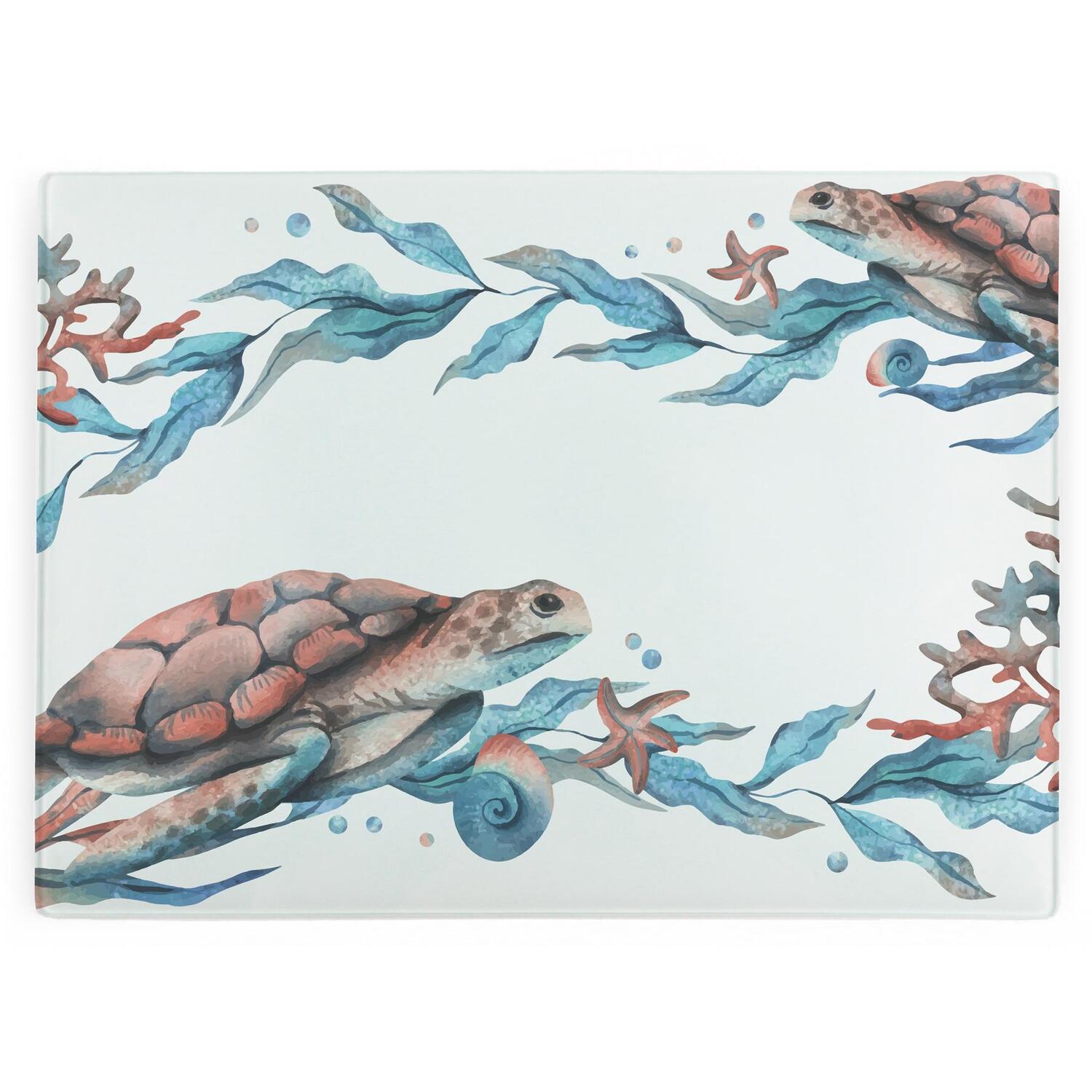 Image of Sea Turtles Large Smooth Glass Worktop&hellip;