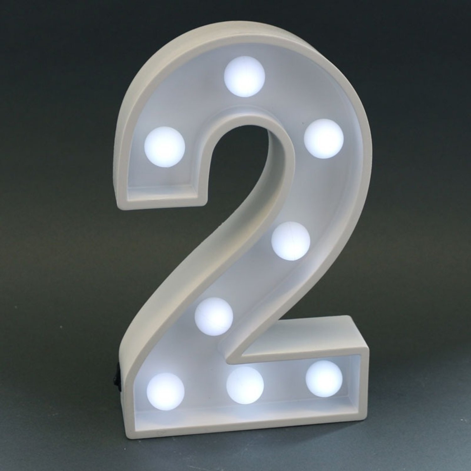 Light Up 2 Sign White Free Standing Table Numbers Pack of 3