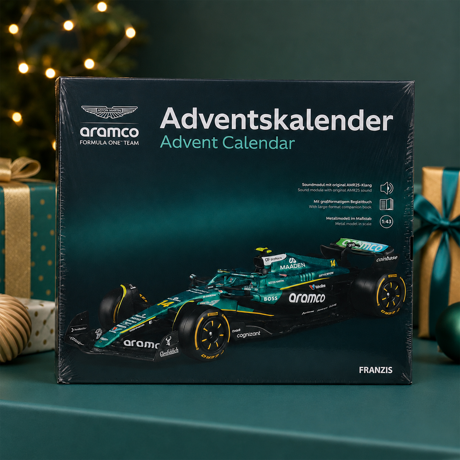 Formula One Group Aston Martin AMR25 Advent Calendar 1:43 Scale Model Building Kit with Sound Module for Motorsport Fans - Image 4