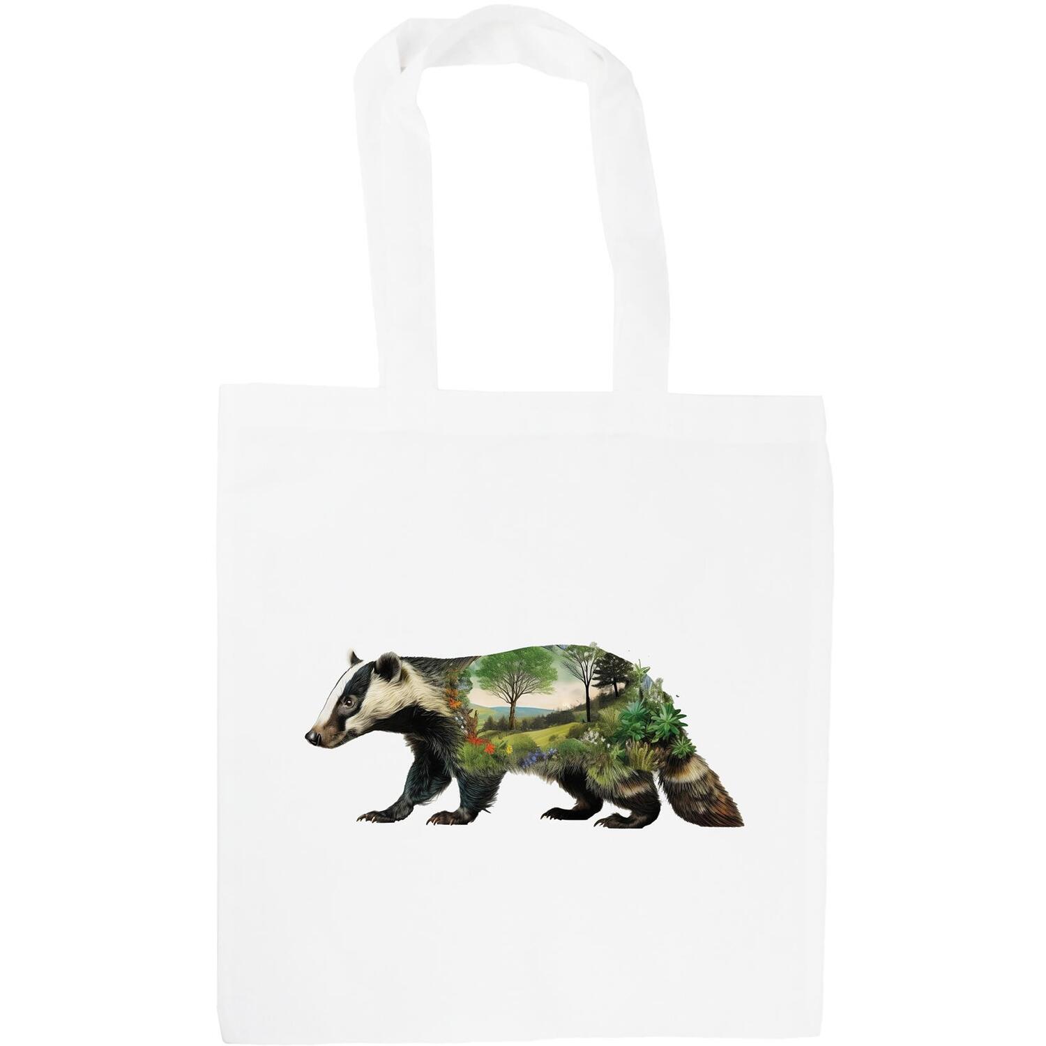Surreal Badger Tote Bag - Countryside Animals Shopping Bag Accessories Gift - Image 2