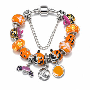 Halloween Pumpkin Charm Bracelet Costume Jewelry