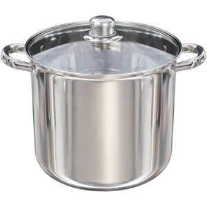 Premium Stainless Steel Deep Stock Pot with Glass Lid