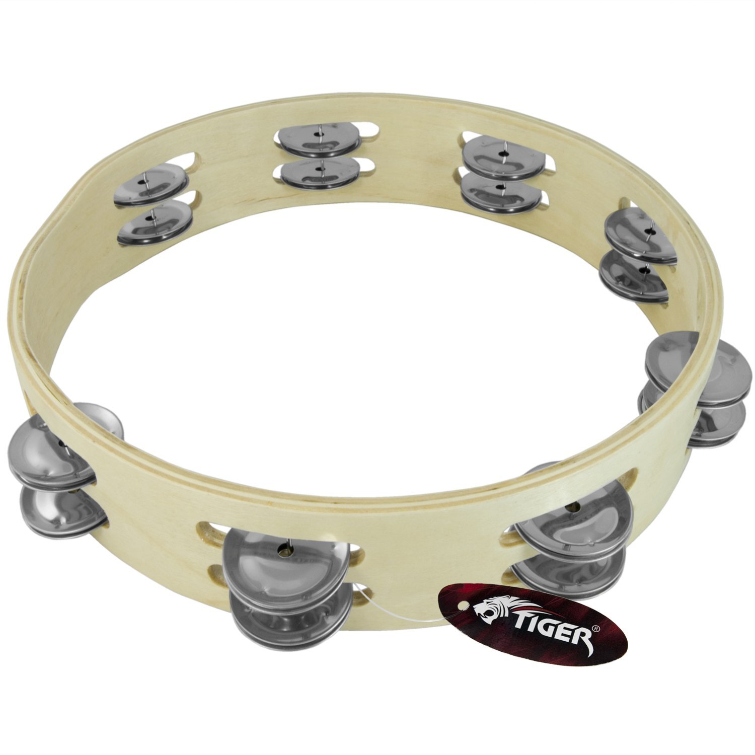 Tiger 10" Tambourine Headless Double Row - Image 2