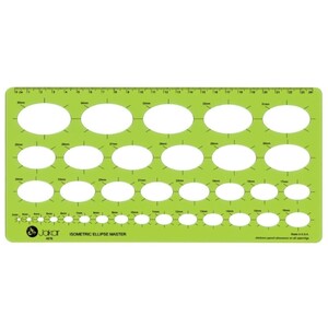 Isometric Ellipse Master Template - Green / 255 x 125mm
