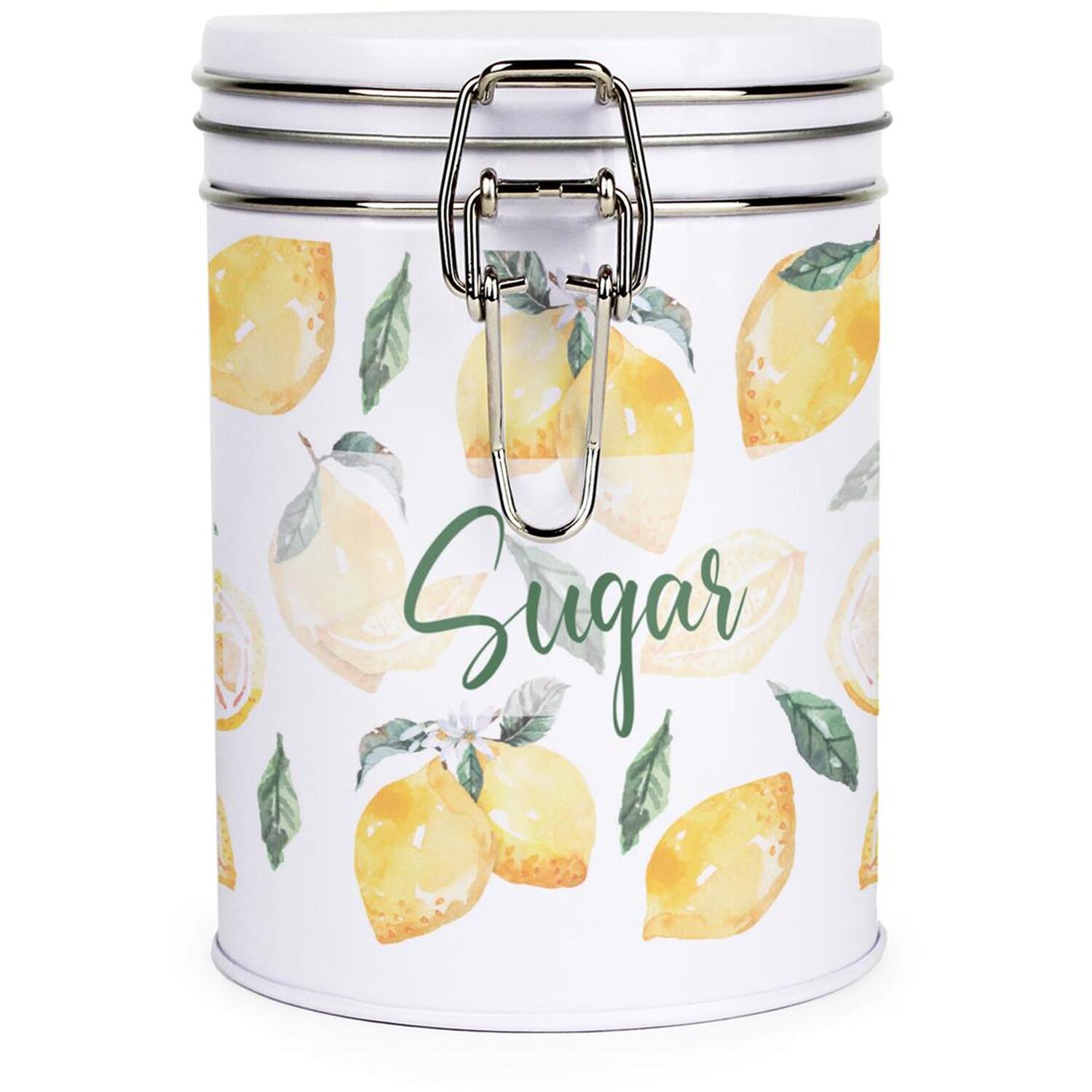 Purely Home Vibrant Lemons Clip-Lid Kitchen Storage Canister - Sugar