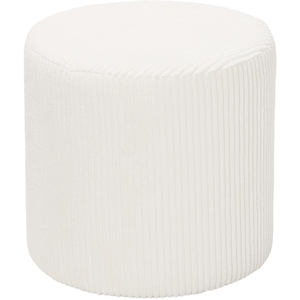 Beige Corduroy Upholstered Footstool