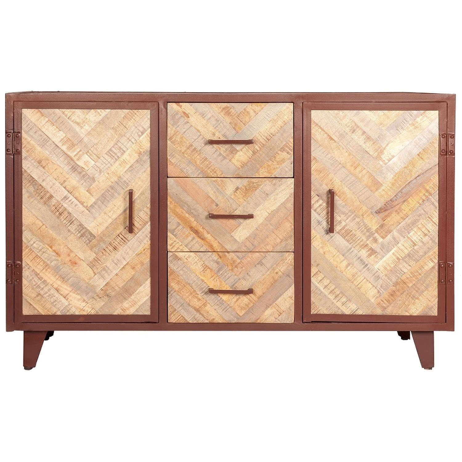 IH Design - V Design Industrial Metal and Wood Large Sideboard  - Multicolour thumbnail