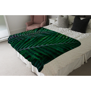 Green Leaves, Abstract Flora Texture Blanket