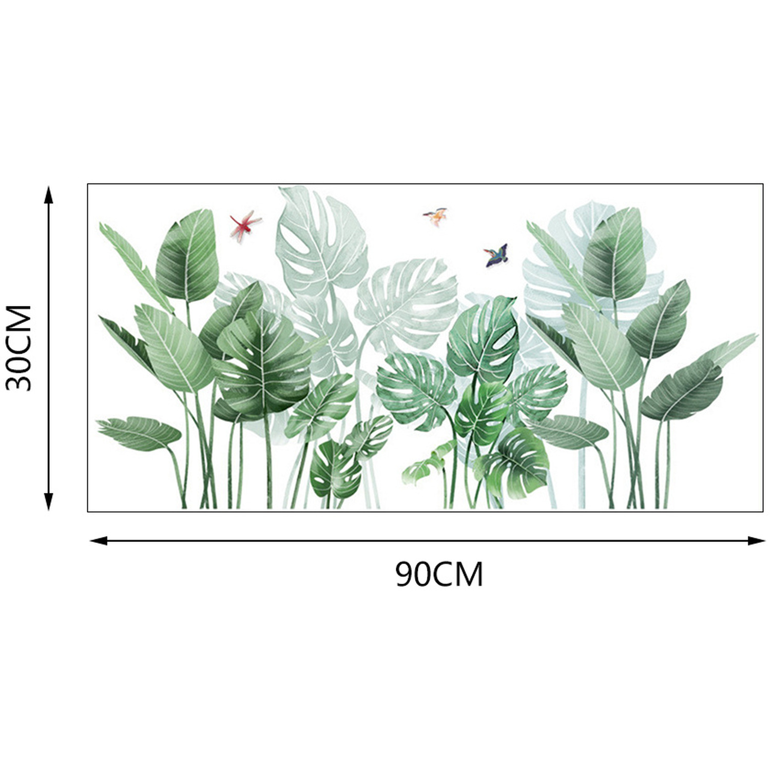 Fresh Green Plant Theme Self-adhesive Wallpaper - Light Green
