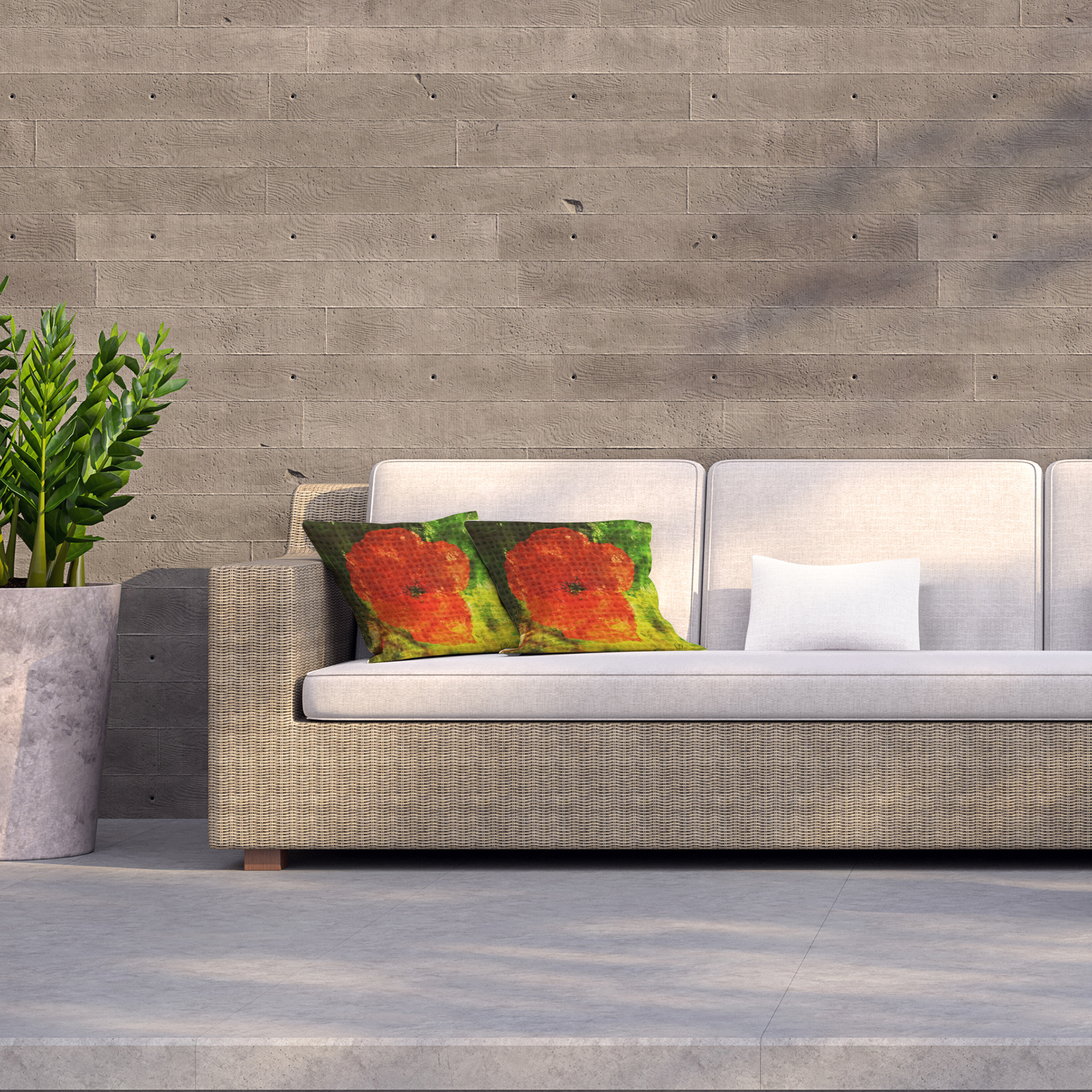 Poppy Outdoor Cushion - Red / 60cm