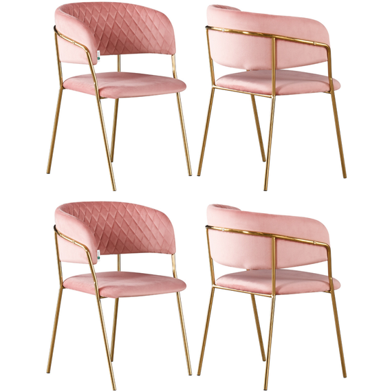 Set of 4 Atarah LUX Velvet Dining Chairs Upholstered for Kitchen Dining Room