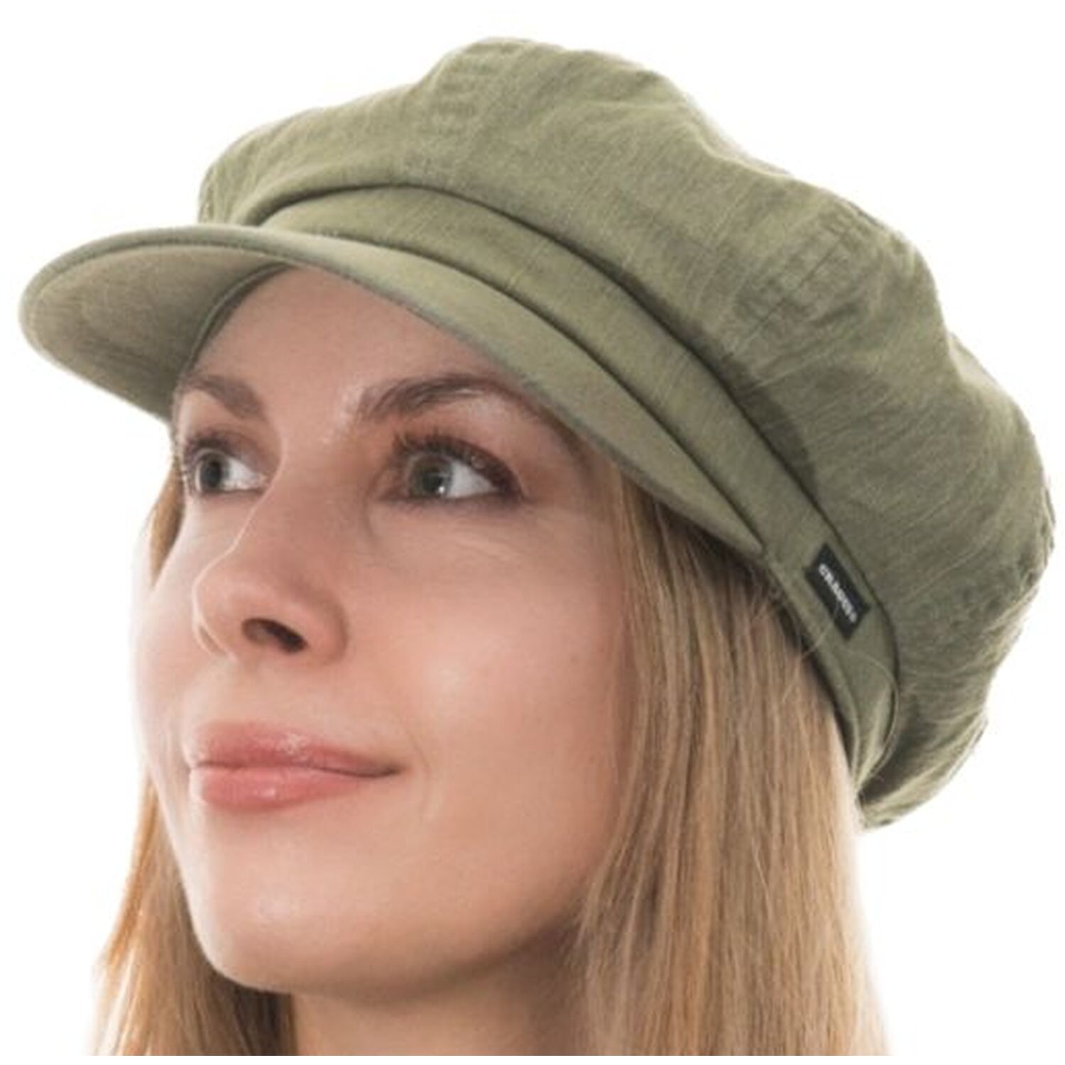 Denim Baker Boy Cap Khaki Washed Denim - Khaki