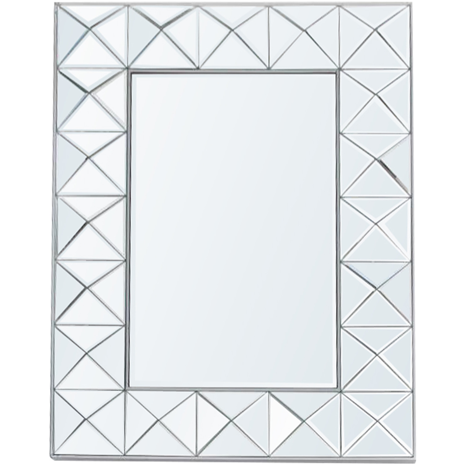 Vanity Living - Square 3D Frame Wall Mirror - White thumbnail