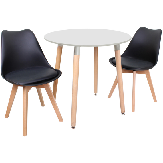 Round Lorenzo Dining Set with a Table and Chairs Set of 2