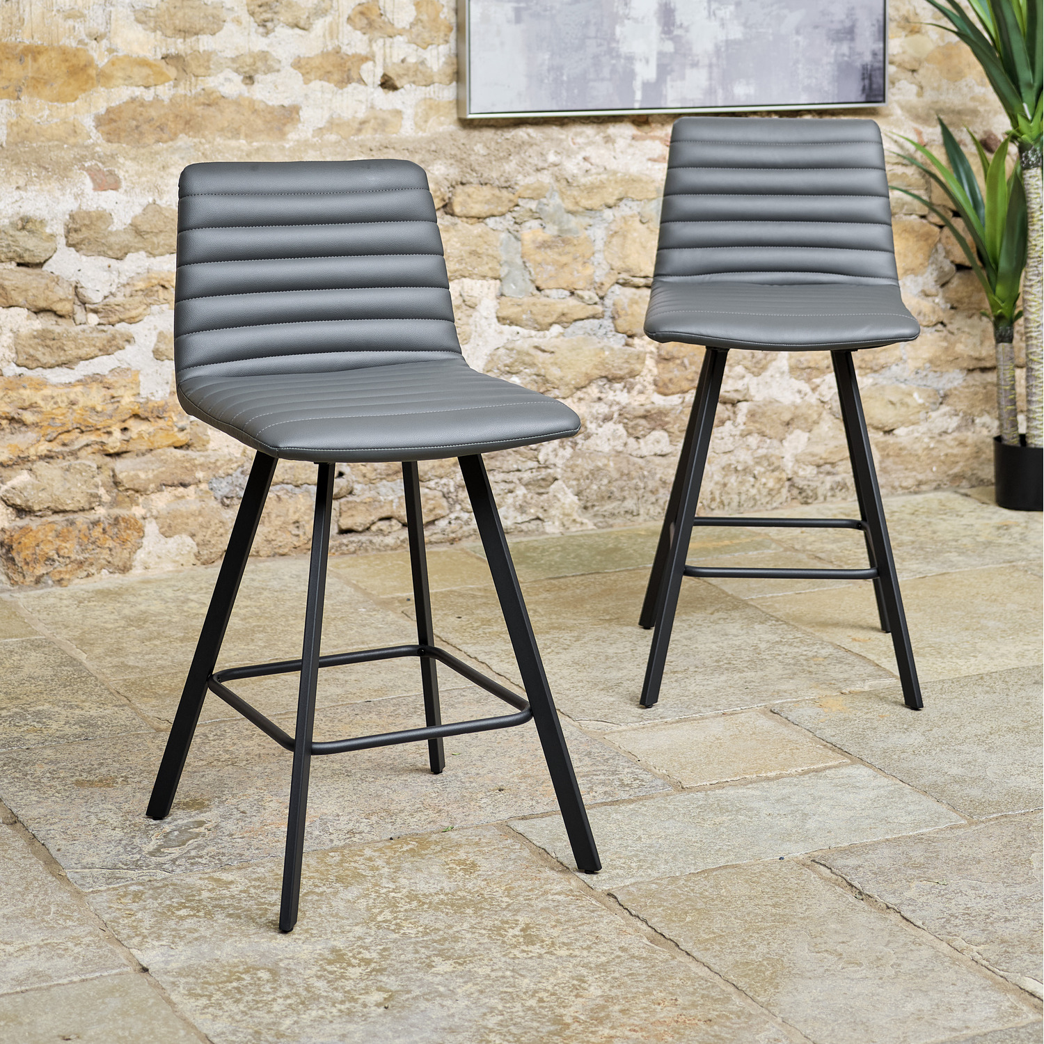 Woods Furniture - Kimmy Counter Bar Stool (Set of 2) - Grey thumbnail