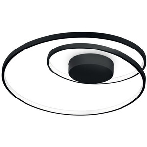 Oz LED Decorative Swirl Integrated LED Semi Flush Light Black, 3000K