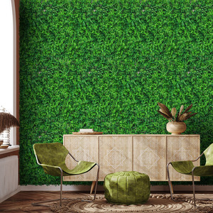 Artificial Plastic Green Plant Wall Panel