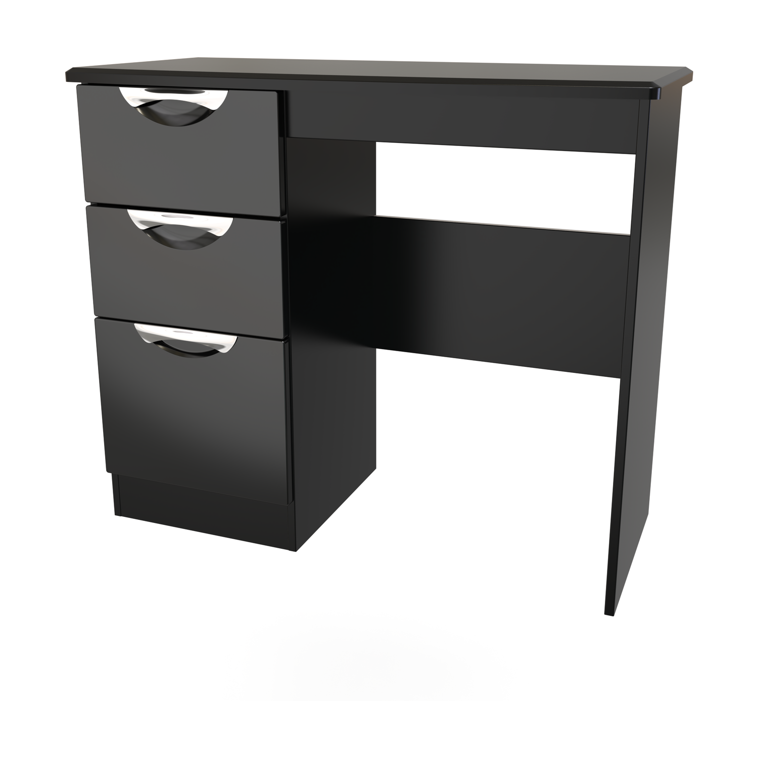 Camden Ready Assembled Vanity Dressing Table - Black Gloss Black