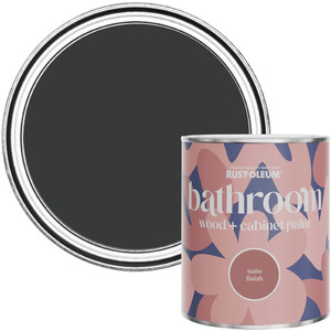 Rust-Oleum Bathroom Wood Cabinet Paint Satin Natural Charcoal (Black) 750ml
