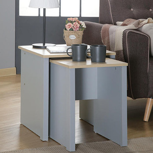 Wooden Nest of Tables With Oak Effect Top