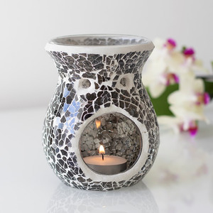 Gunmetal Crackle Oil Burner Home Fragrance