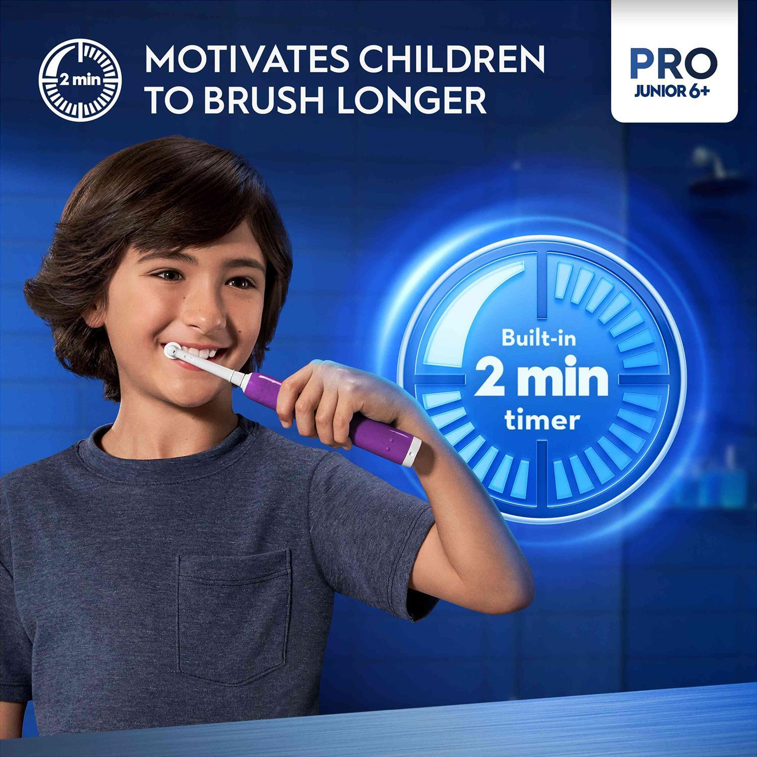 Oral-B Pro Junior Electric Rechargeable Toothbrush for Kids Aged 6+, Green - Image 15