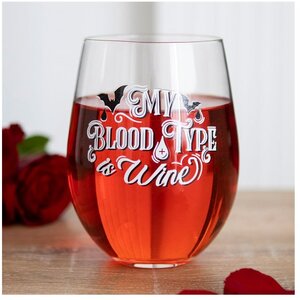 My Blood Type is Wine Stemless Wine Glass