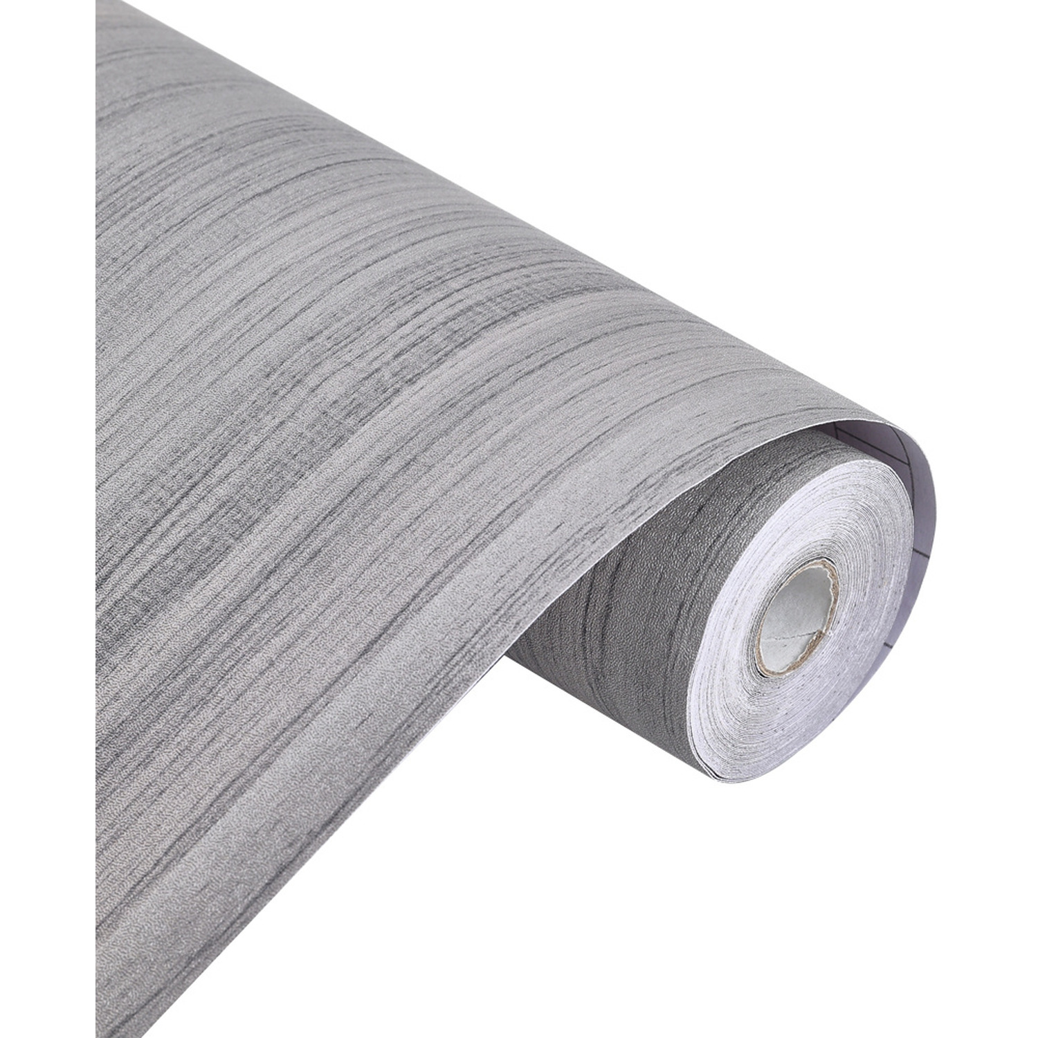 Wood Grain Pvc Wallpaper Roll Peel And Stick - Grey