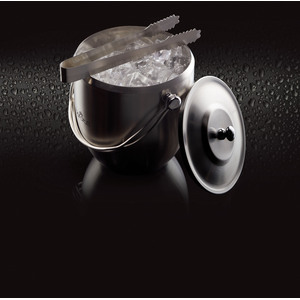 BarCraft Stainless Steel Ice Bucket with Lid and Tongs