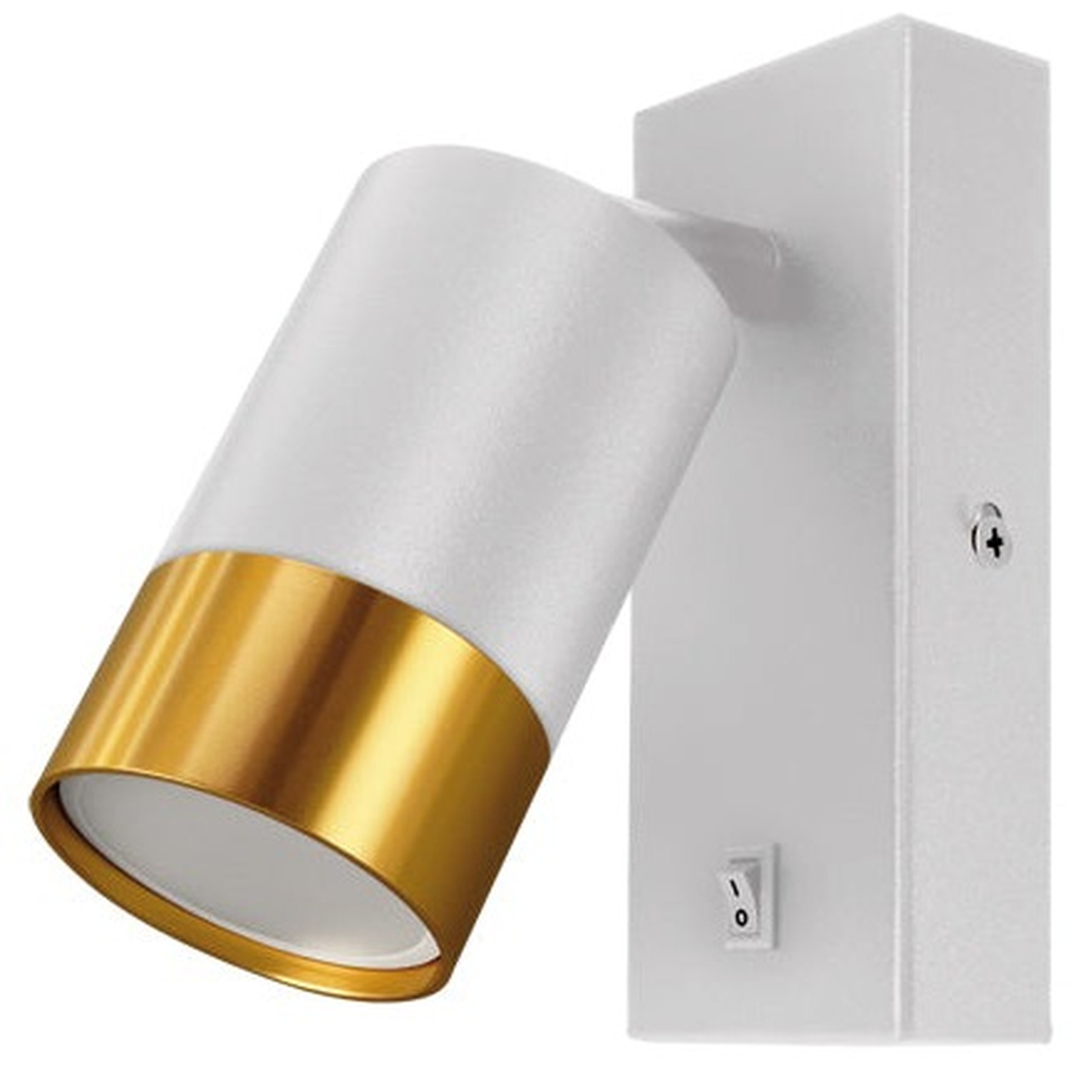 Cgc Puzon Adjustable Single Spotlight Wall Light With Switch - White