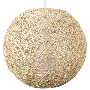 Bjorn Small Ratten Wicker Cream Ceiling Pendant Shade