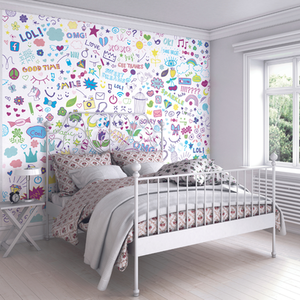 Social Doodle Wall Mural